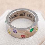 Until All the Pieces Fit&trade; Crystal & Titanium Ring - Aaria Tees Aaria Tees