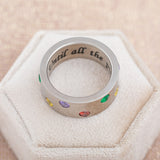 Until All the Pieces Fit&trade; Crystal & Titanium Ring - Aaria Tees Aaria Tees