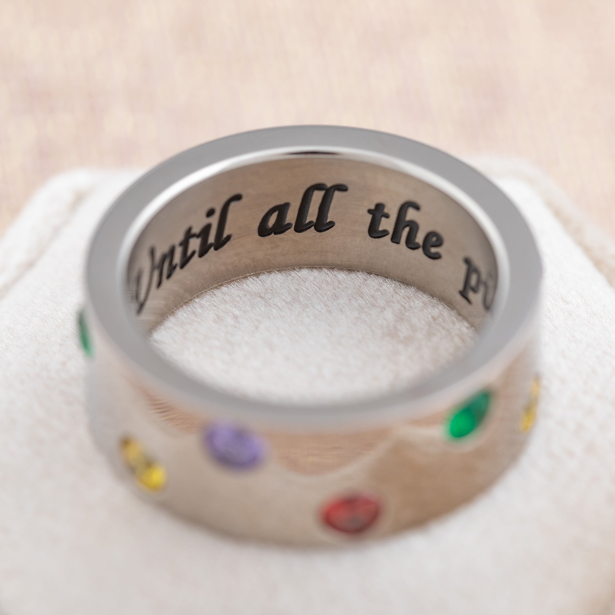 Until All the Pieces Fit&trade; Crystal & Titanium Ring - Aaria Tees Aaria Tees