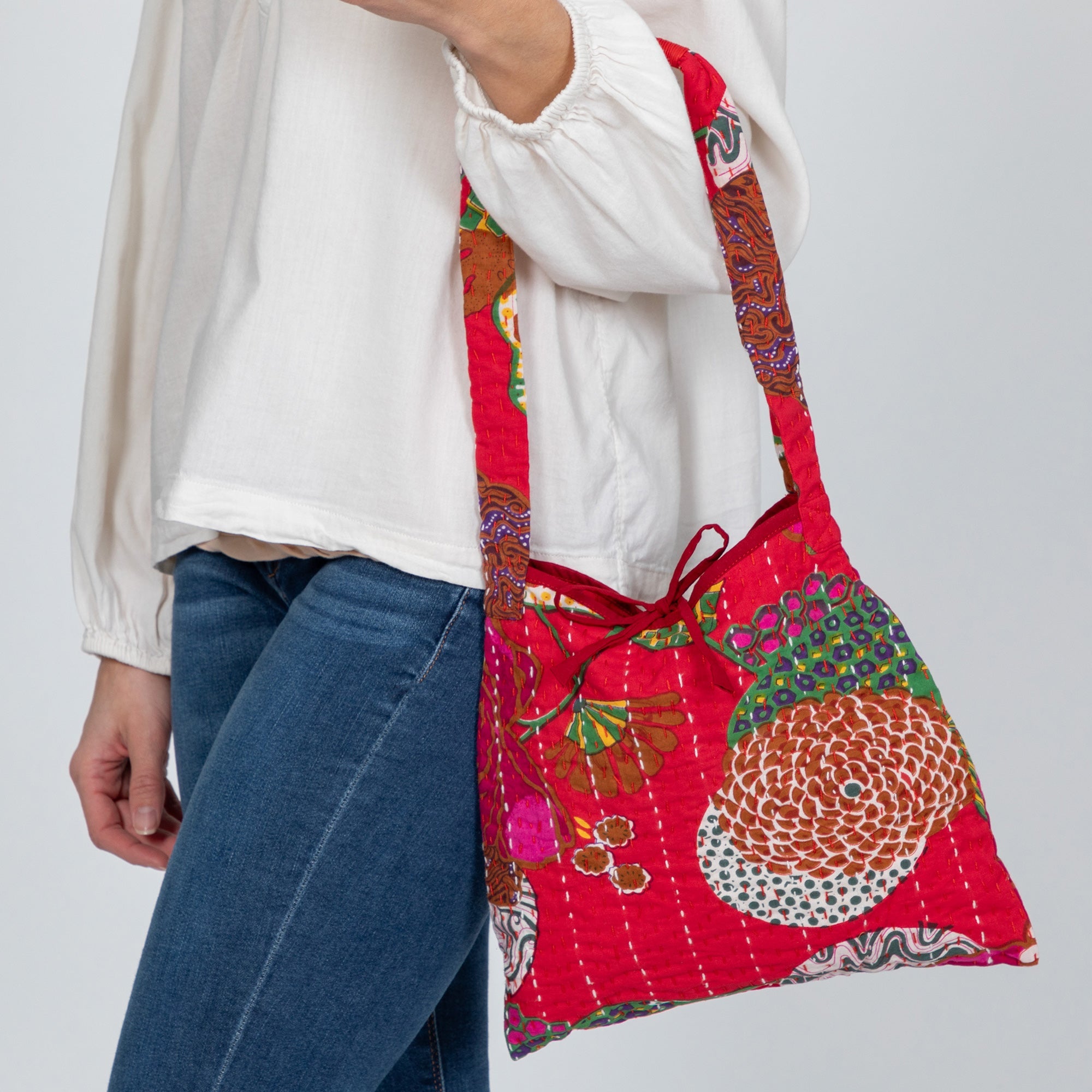 Hand Stitched Kantha Hobo Bag - Aaria Tees Aaria Tees