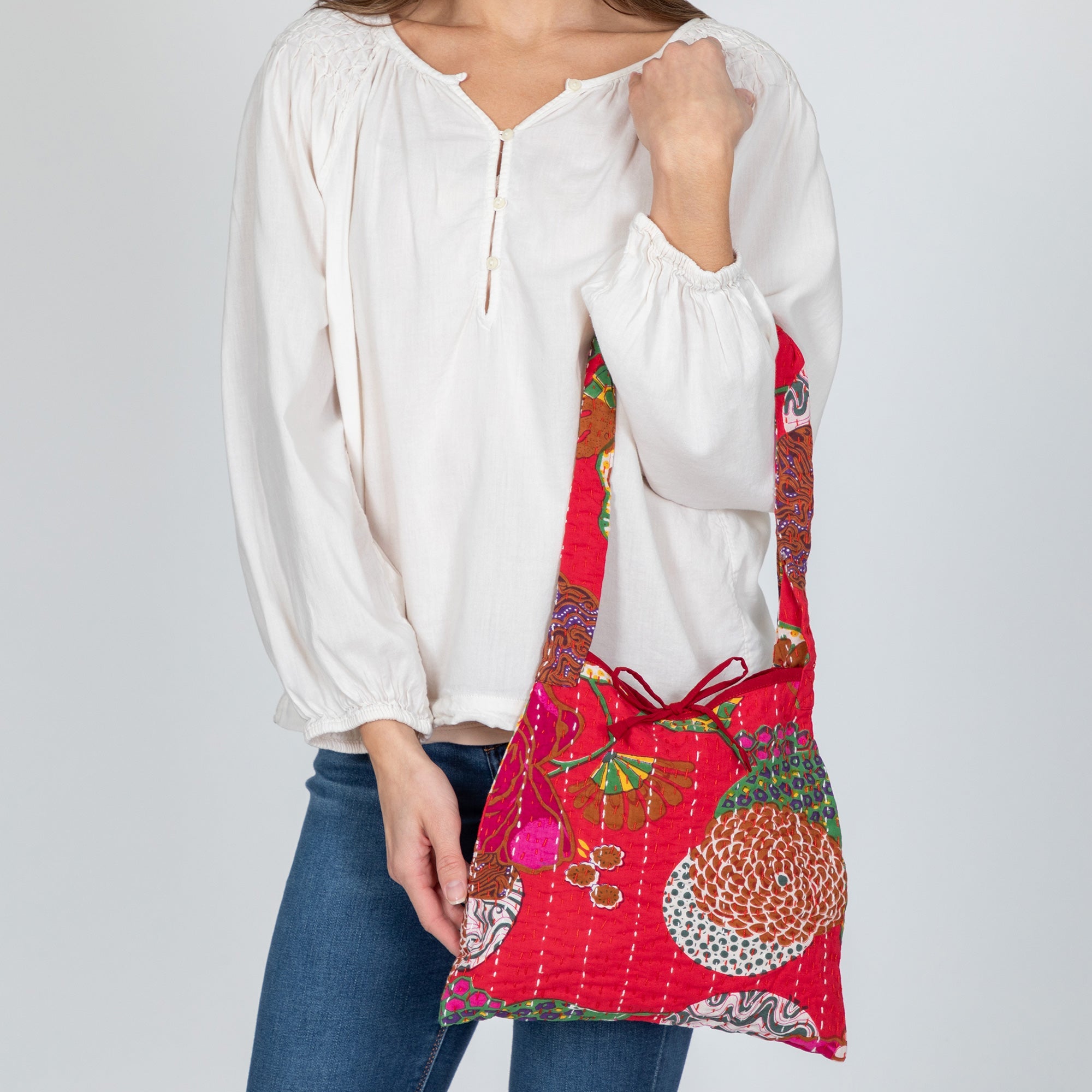 Hand Stitched Kantha Hobo Bag - Aaria Tees Aaria Tees