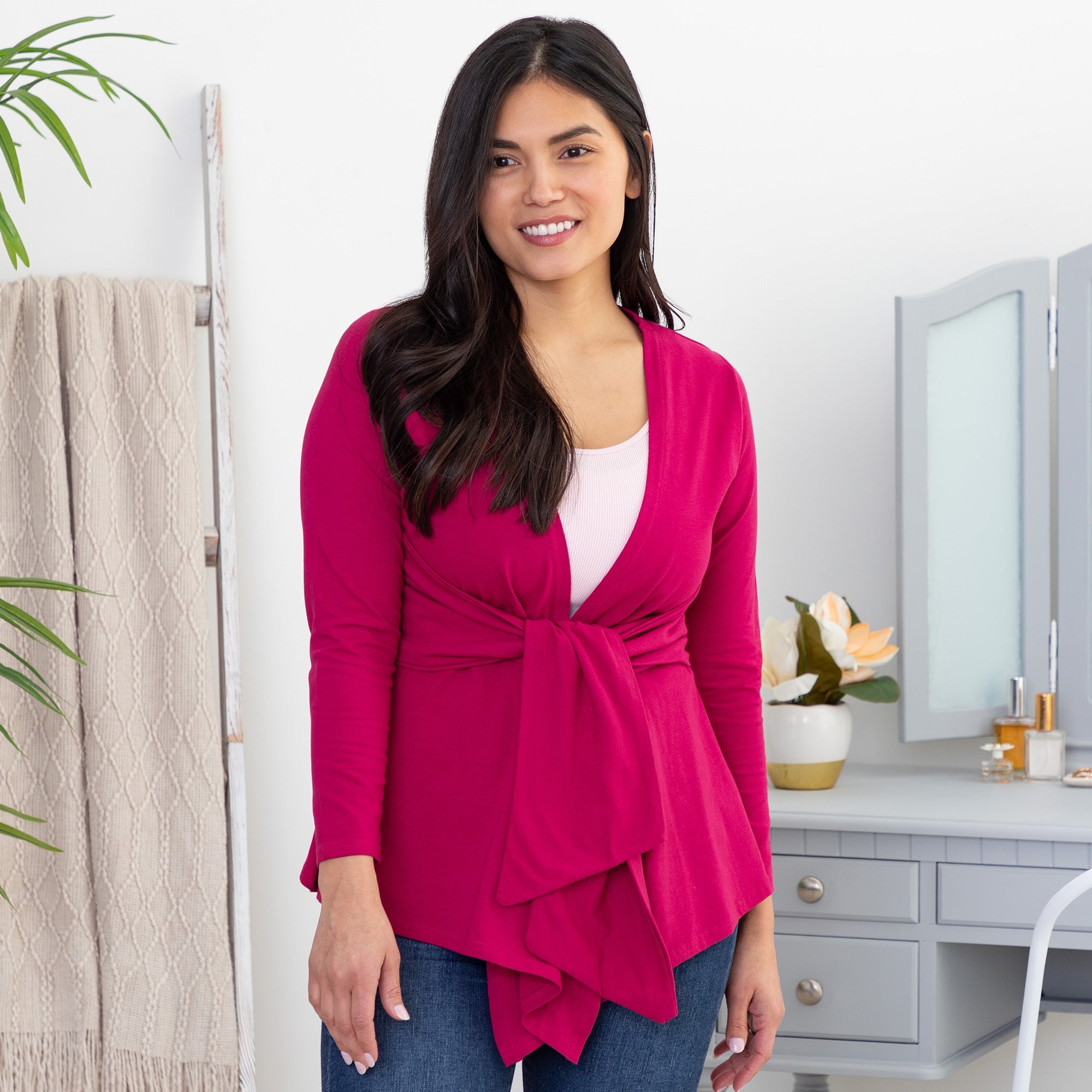 Bright Organic Drape Tie Cardigan - Aaria Tees Aaria Tees