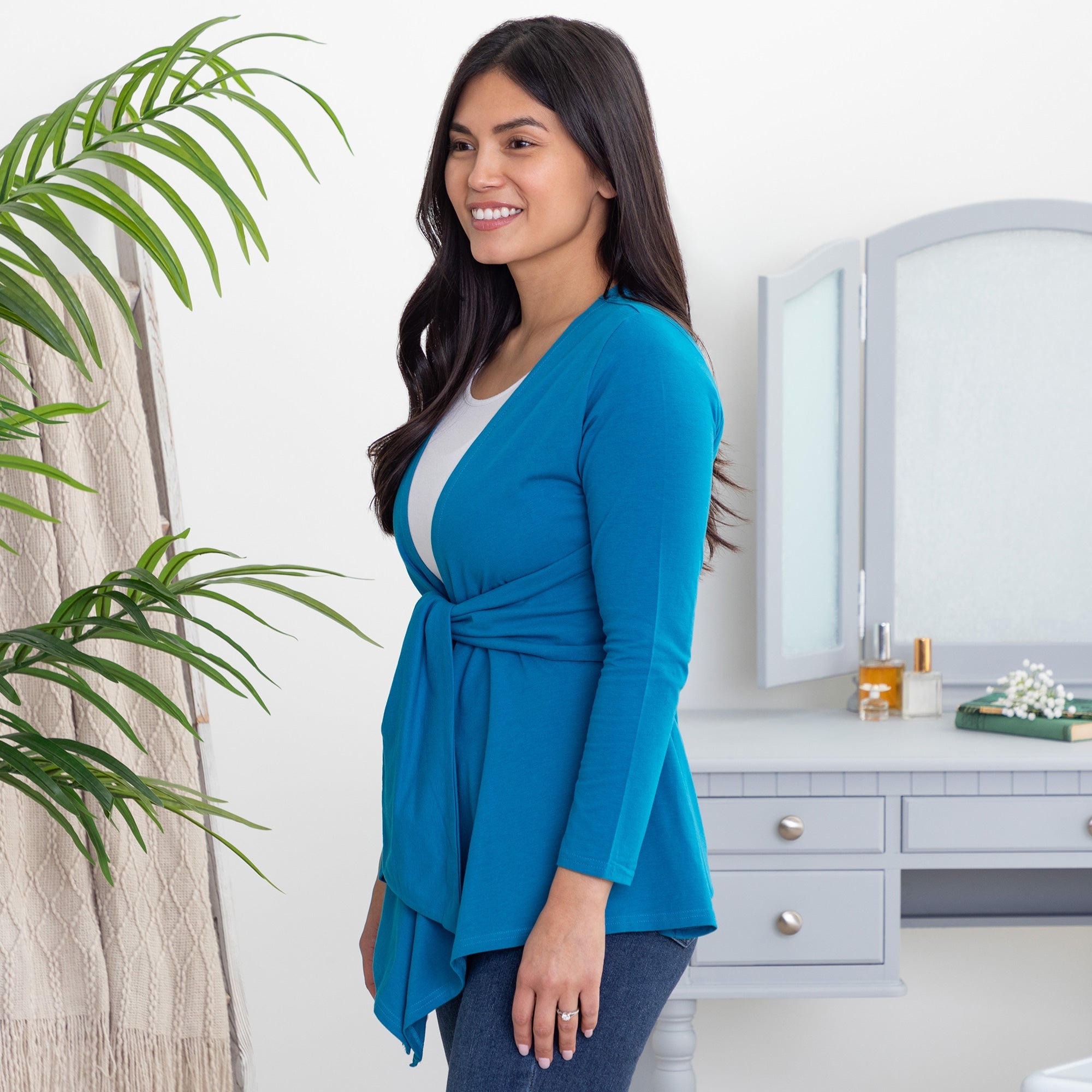 Bright Organic Drape Tie Cardigan - Aaria Tees Aaria Tees