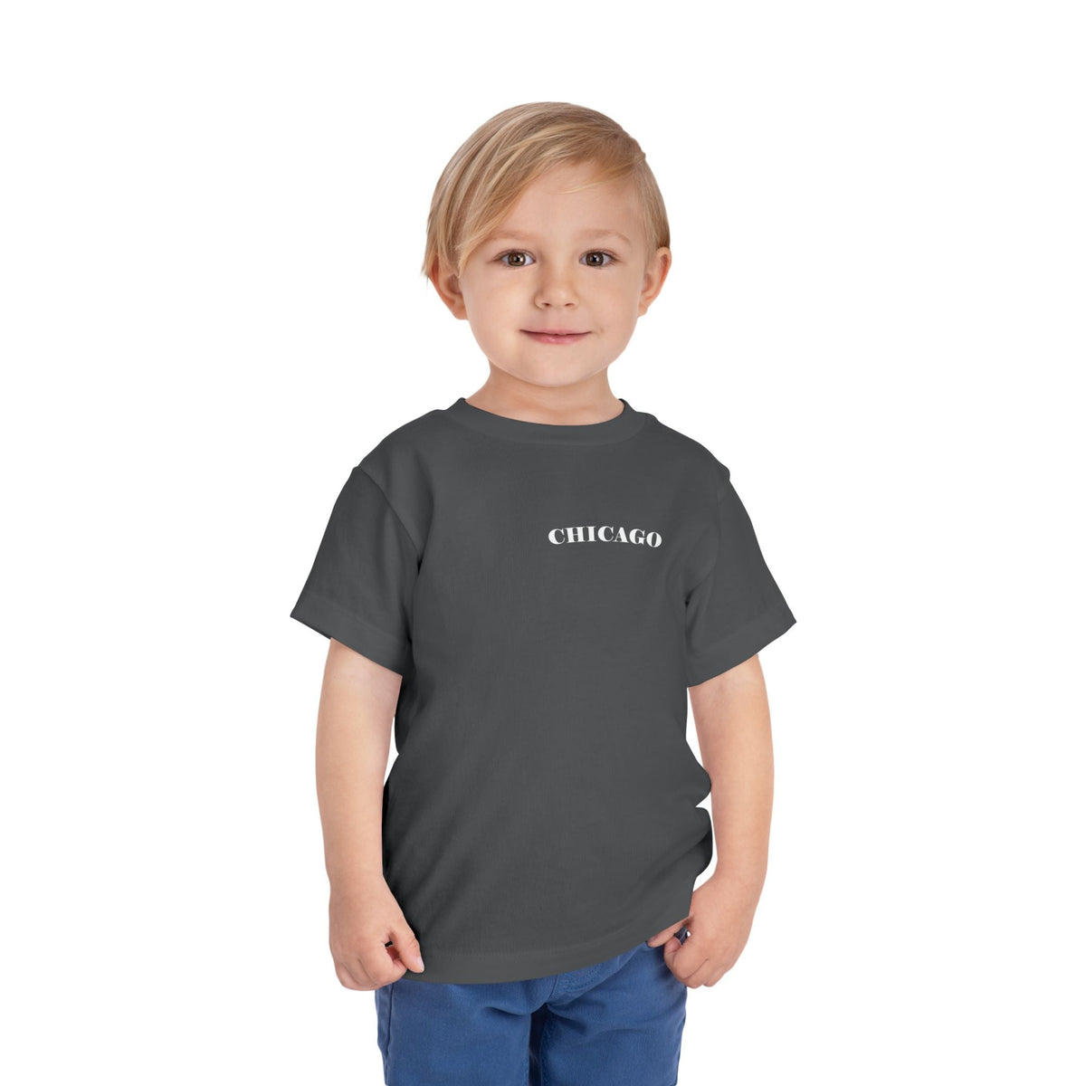 Mystery Noir Chicago Skyline Sunset Unisex Toddler Short Sleeve Tee - Aaria Tees