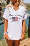 White American Flag Retro Inspired Graphic Tee Aaria Tees