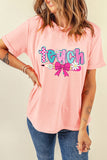 Pink Preppy Retro Checkered Coquette Teach Graphic T-Shirt - Aaria Tees Aaria Tees