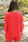 Gold Flame Sequin Christmas Santa Clause Corded Pullover and Shorts Set - Aaria Tees Aaria Tees