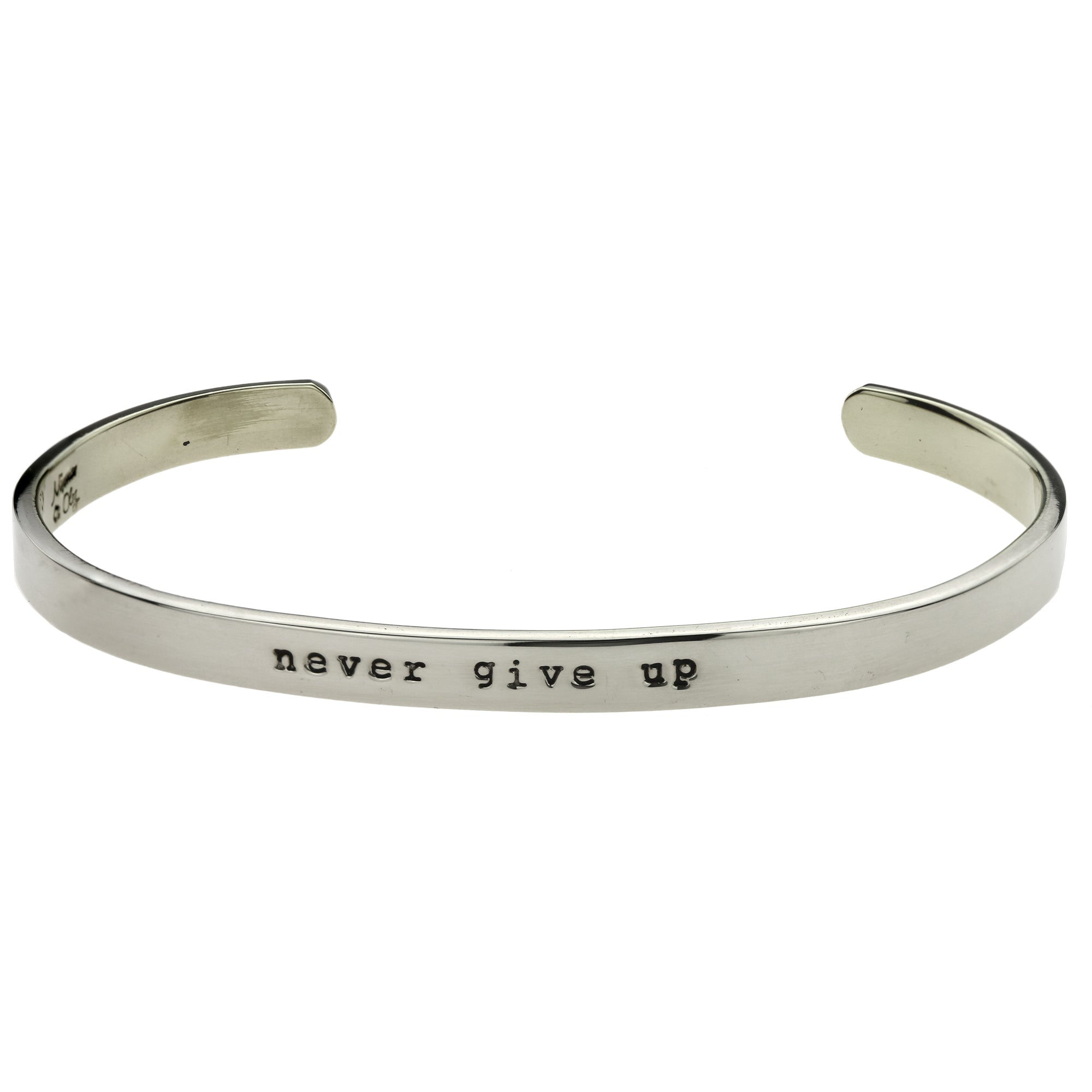 Never Give Up Cuff Bracelet - Aaria Tees Aaria Tees