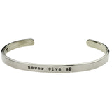 Never Give Up Cuff Bracelet - Aaria Tees Aaria Tees