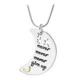 Never Never Never Give Up Sterling Necklace - Aaria Tees Aaria Tees