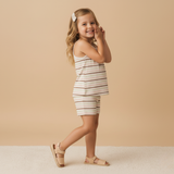 Organic Tank Top & Shorts Set - Terra Stripes - Aaria Tees Aaria Tees