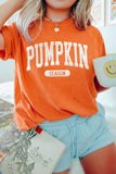 Orange PUMPKIN SEASON Letter Print Relaxed T Shirt - Aaria Tees Aaria Tees