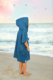 Microfiber blue fish waffle wearable towel Aaria Tees