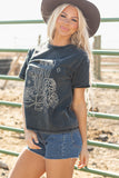 High-Rise Western Cowboy Boots Graphic Tee Aaria Tees