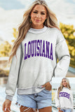 Light Grey LOUISIANA/ TIGERS Double Side Printed High Neck Reversible Sweatshirt Aaria Tees