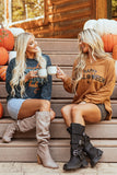 Dark Grey Pumpkin Spice Baby Graphic Textured Sweatshirt - Aaria Tees Aaria Tees