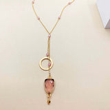 Aquamarine Quartz Ballet Necklace Aaria Tees