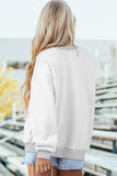 Light Grey AMERICA 1776 Faux Patchwork Print Reversible Mock Neck Sweatshirt Aaria Tees