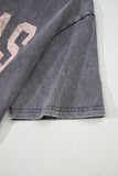 Medium Grey TEXAS Steer Head Graphic Mineral Wash Oversized T Shirt - Aaria Tees Aaria Tees