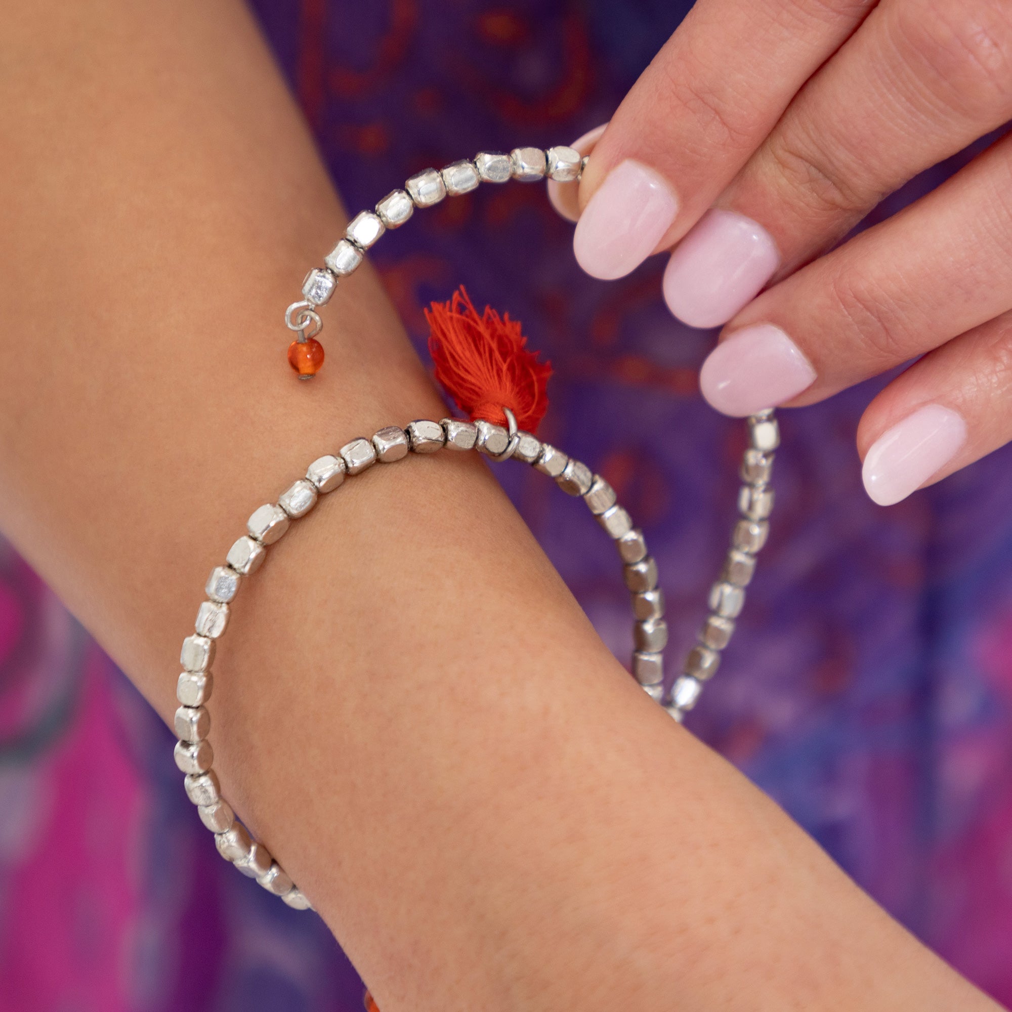 Taj Tassel Metal Bead Bracelet - Aaria Tees Aaria Tees