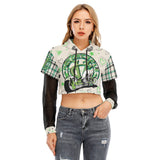 Rayne- One Bad Ass Bike - Girls Green Crop Top Motorcycle Hoodie - Aaria Tees Aaria Tees