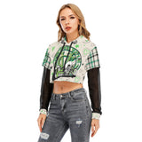 Rayne- One Bad Ass Bike - Girls Green Crop Top Motorcycle Hoodie - Aaria Tees Aaria Tees