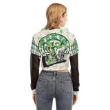 Rayne- One Bad Ass Bike - Girls Green Crop Top Motorcycle Hoodie - Aaria Tees Aaria Tees