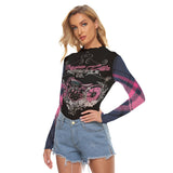 Women's Long Sleeve Mesh Motorcycle Shirt | Plaid Girl Biker Top - Aaria Tees Aaria Tees