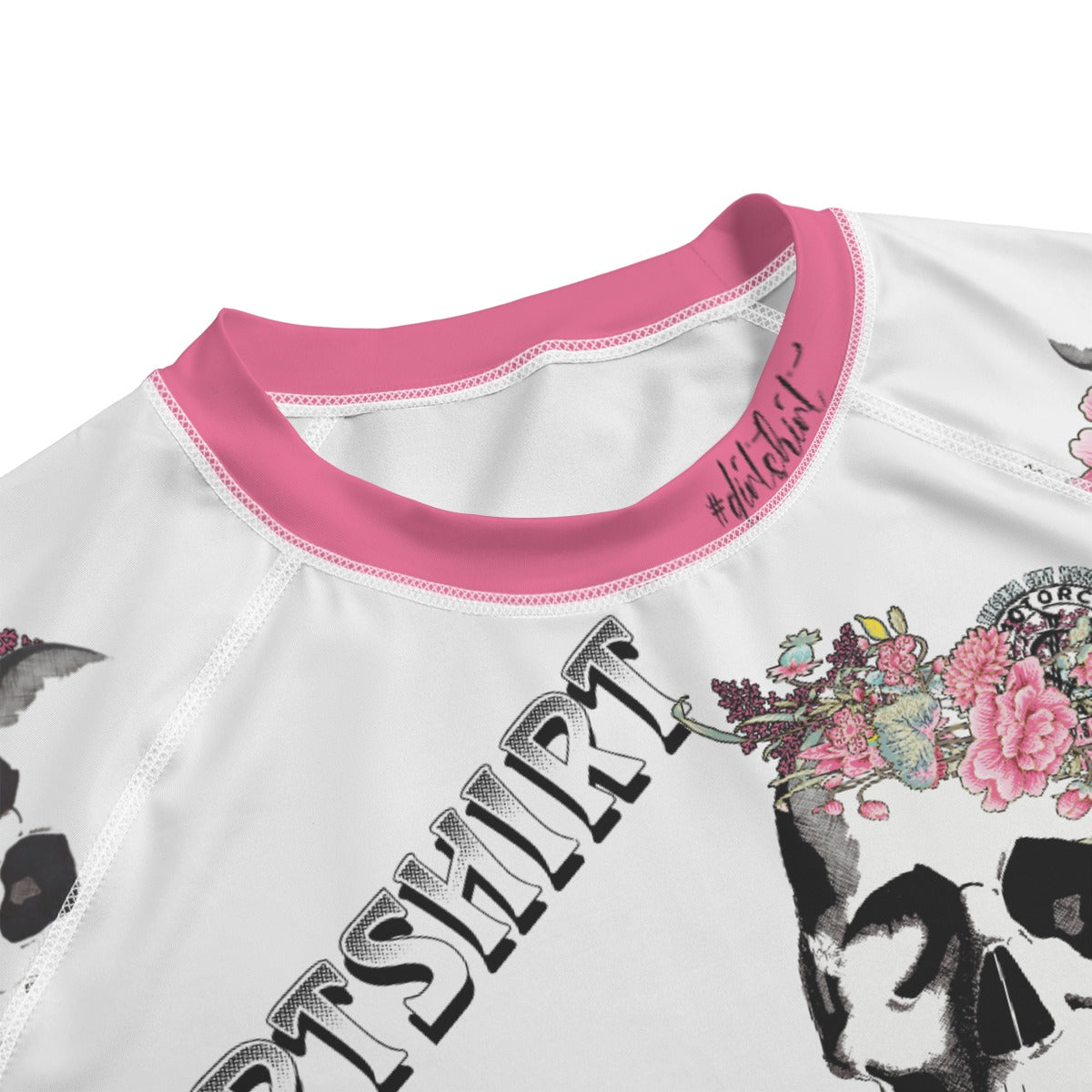 Girl's Pink Flower Skull #dirtshirt T-Shirt | Dirt Bike Riding Shirt | Young Adult Motocross Tee - Aaria Tees Aaria Tees
