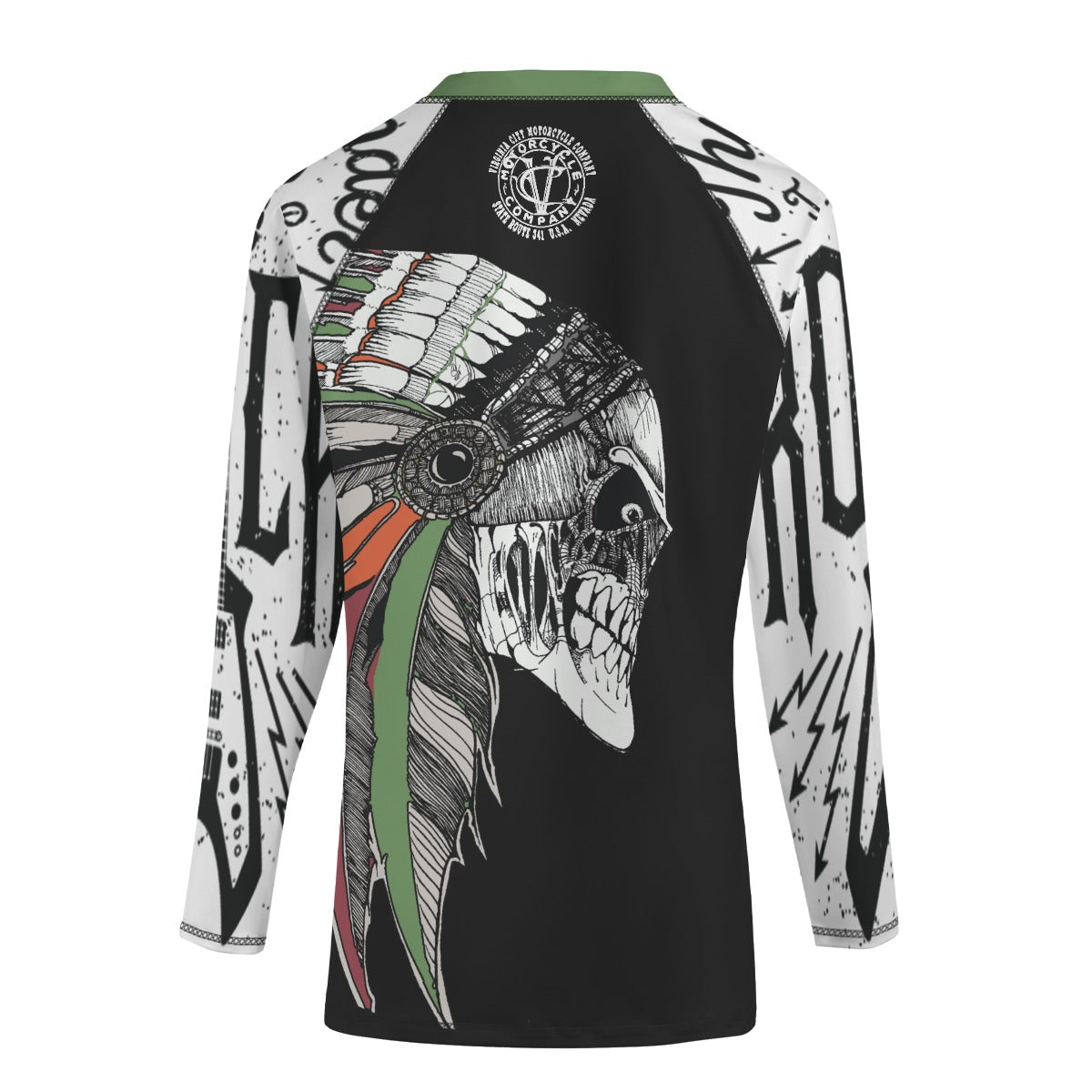Indian Chief Skull #dirtshirt Men's Long Sleeve Active Shirt | Ride Every Monday - Aaria Tees Aaria Tees