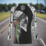 Indian Chief Skull #dirtshirt Men's Long Sleeve Active Shirt | Ride Every Monday - Aaria Tees Aaria Tees