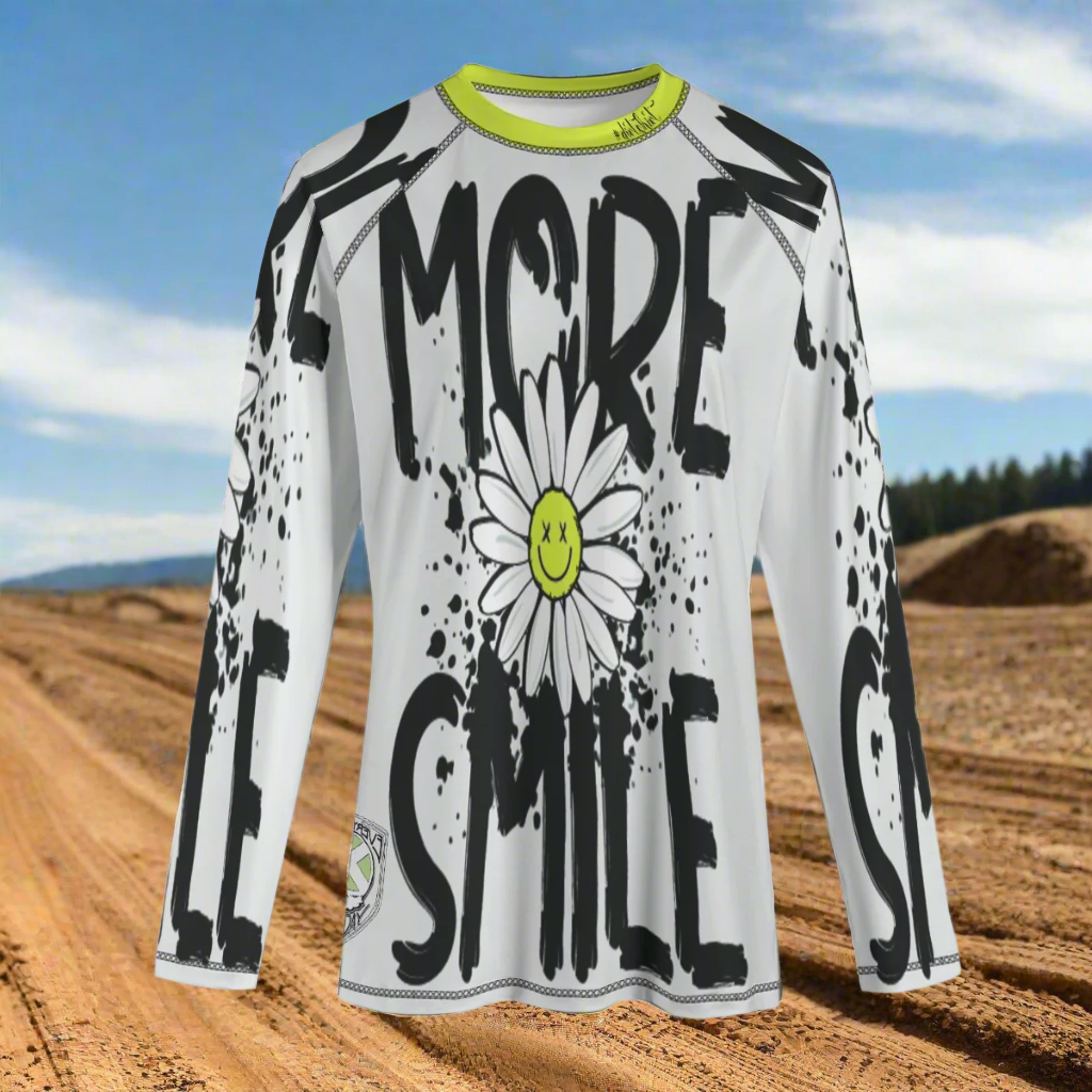 More Smile #dirtshirt Long Sleeve Dirt Bike Riding Shirt | Youth Motocross Tee - Aaria Tees Aaria Tees