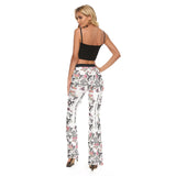 Skull + Flower Pin Up Flared Legging | Soft and Comfy - Aaria Tees Aaria Tees