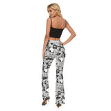 Skull on Lace Women's Flared Legging | Virginia City Motorcycle Co. - Aaria Tees Aaria Tees