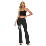 I Tell My Evil Where to Fly | Women's Flared Pants | Motorcycle Apparel - Aaria Tees Aaria Tees