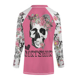 Girl's Pink Flower Skull #dirtshirt T-Shirt | Dirt Bike Riding Shirt | Young Adult Motocross Tee - Aaria Tees Aaria Tees