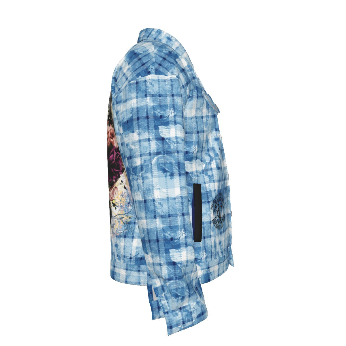 Steampunk Skull Blue Plaid Women's Jacket | VCMCo. - Aaria Tees Aaria Tees