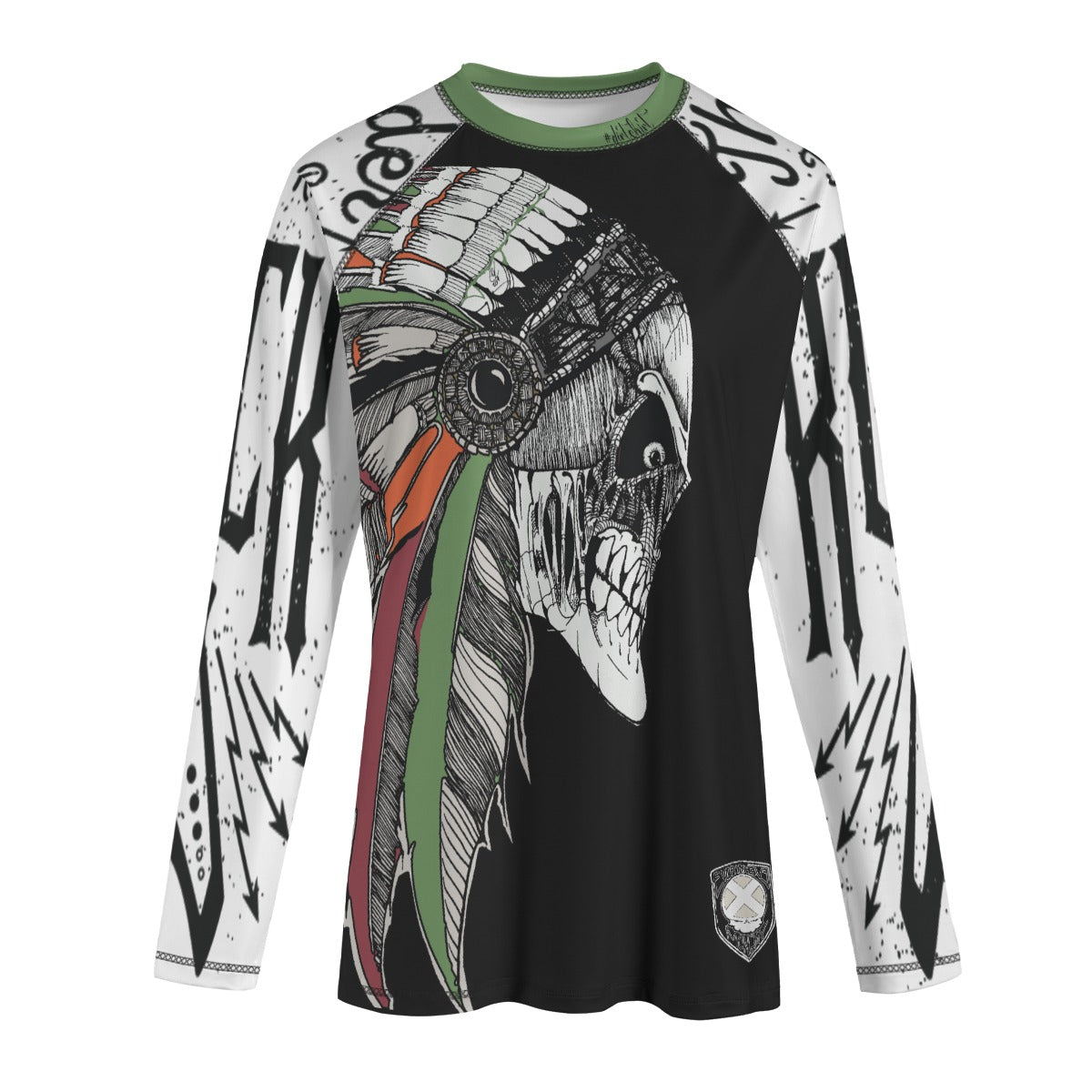 Indian Chief Skull #dirtshirt Men's Long Sleeve Active Shirt | Ride Every Monday - Aaria Tees