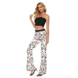 Skull + Flower Pin Up Flared Legging | Soft and Comfy - Aaria Tees Aaria Tees
