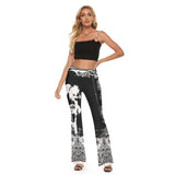 Skull and Lace Black Flared Legging - Aaria Tees Aaria Tees