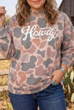Multicolour Camouflage Western Graphic Plus Size Sweatshirt Aaria Tees