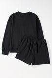 Black GAME DAY Rugby Football Graphic Pullover and Shorts Casual Outfit - Aaria Tees Aaria Tees