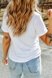 White She Loves Jesus and America Flag Graphic Tee Aaria Tees
