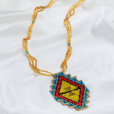 Mayan Pyramid Beaded Pendant Necklace - Aaria Tees Aaria Tees