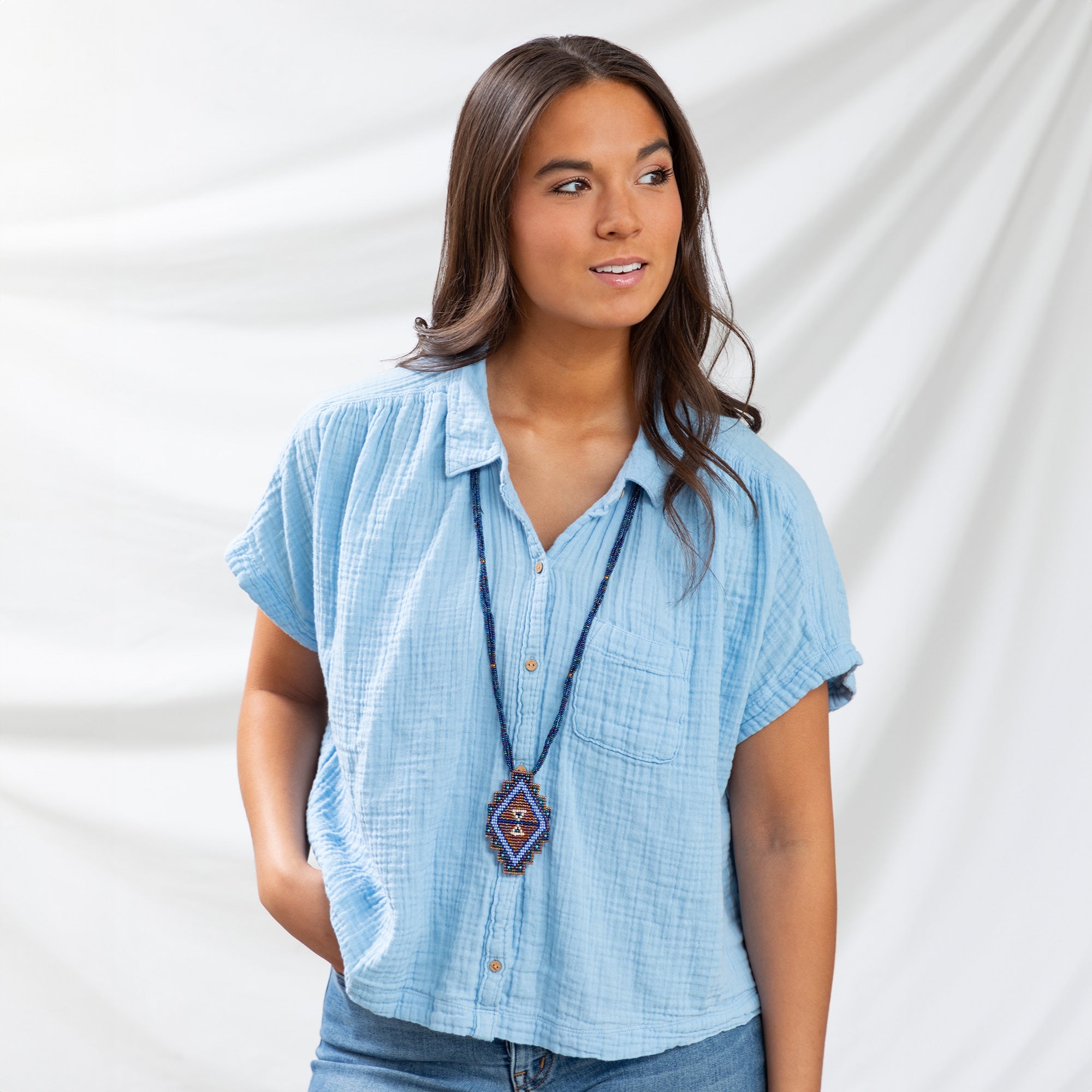 Mayan Pyramid Beaded Pendant Necklace - Aaria Tees Aaria Tees