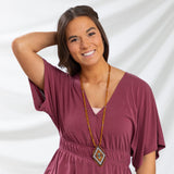 Mayan Pyramid Beaded Pendant Necklace - Aaria Tees Aaria Tees