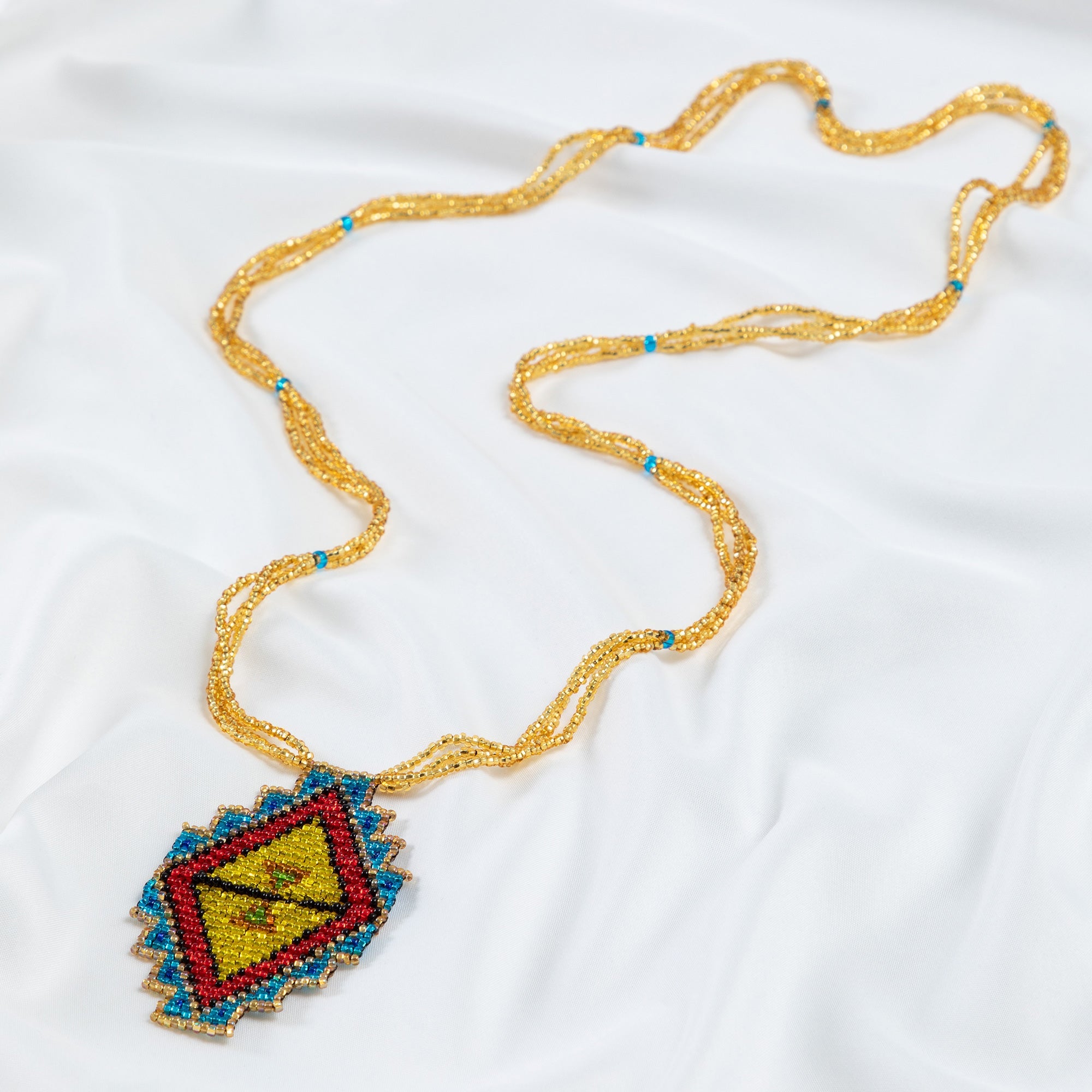 Mayan Pyramid Beaded Pendant Necklace - Aaria Tees Aaria Tees