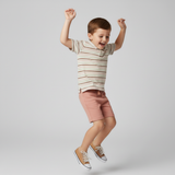 Organic Collar Tee & Shorts Set - Terra Stripes - Aaria Tees Aaria Tees