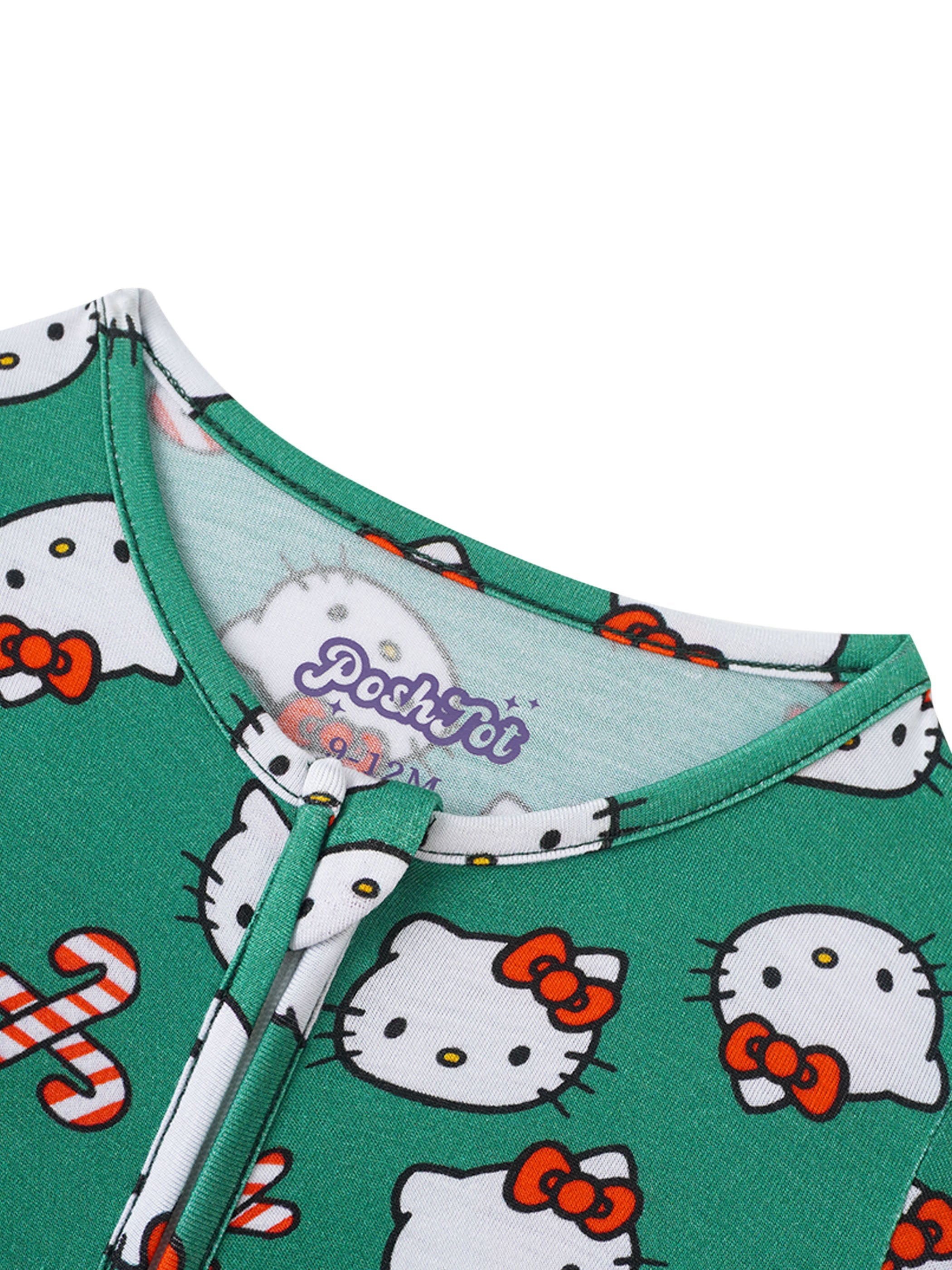 PoshTOT Sanrio Hello Kitty Green Bamboo Baby Convertible Zippy Romper - Aaria Tees Aaria Tees