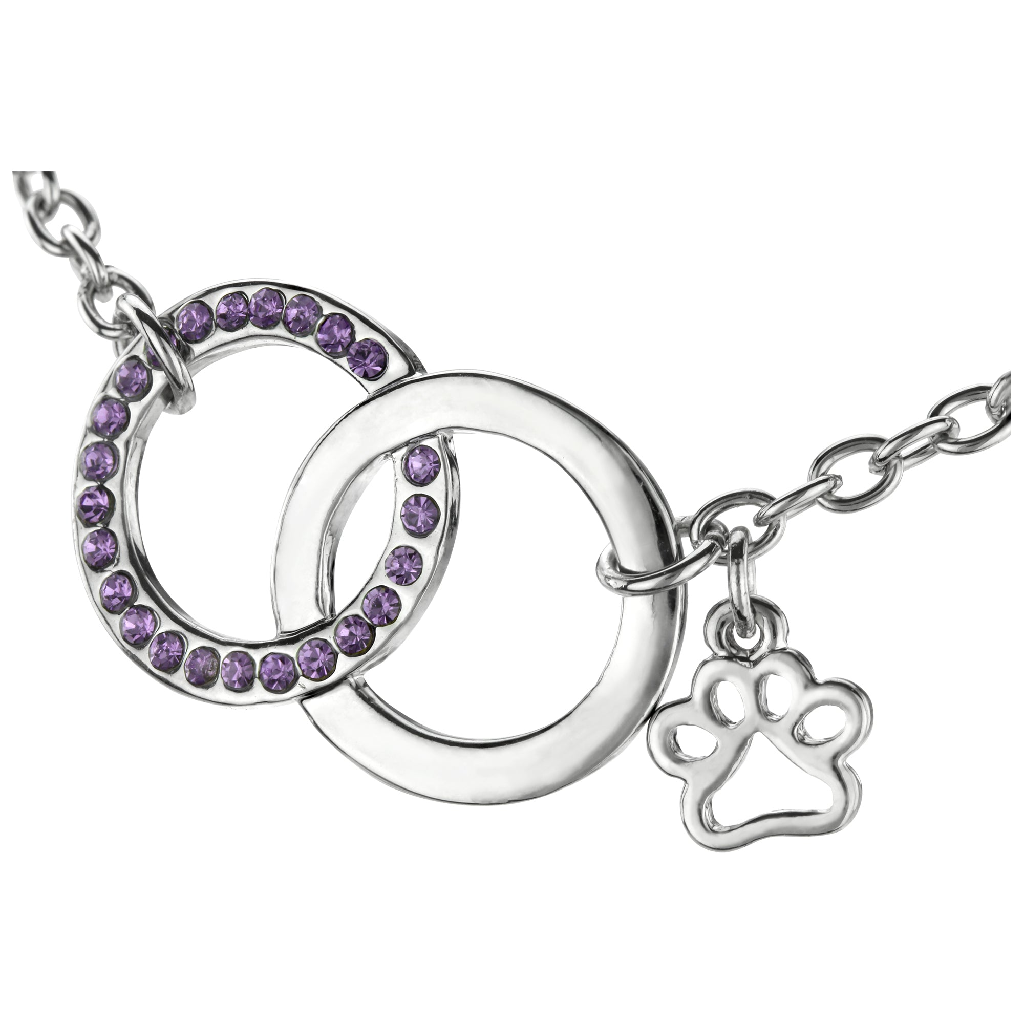 Together Forever Purple Rhinestone Paw Bracelet - Aaria Tees Aaria Tees